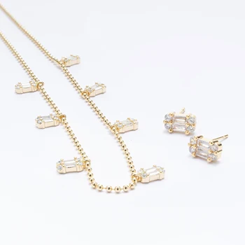 Hot Selling Fashion zircon clavicle chain jewelry earrings necklace customized for women