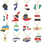 Jewelry Custom African Countries Map Alloy Pendant Necklace World African Map Necklace Jewelry