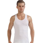 Undershirt Men 2021 Factory Price Low Cut Men Gym Wear Fitness Tank Top Mens Undershirts Cotton White