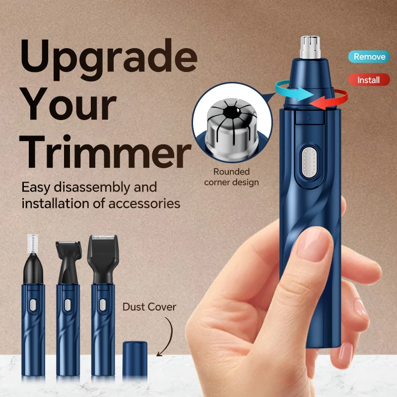 New Rechargeable Four-in-One Set Nose Hair Trimmer Portable Electric Push Shear for Home Hair Salon Cross-Border Plastic Product supplier
