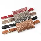 Studded Custom Logo Women Leather Belt Fanny Pack With Removable Belt Metal Spike Studded Waist Pouch Fashion Belt Bags