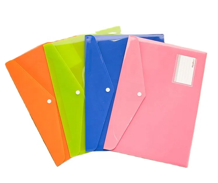 Details about   10Pcs Plastic Filing Envelopes,A4 Size File Bags Document Folders Document with