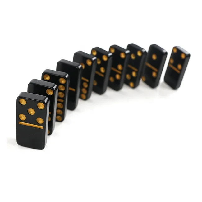 Wholesale Custom 4006 Domino Set With Black Colored Gold Dots From  Professional Dominos Factory For Family Funny Game - Buy Custom Black  Dominoes,Black Domino Set,Black And Gold Dominos Product on Alibaba.com