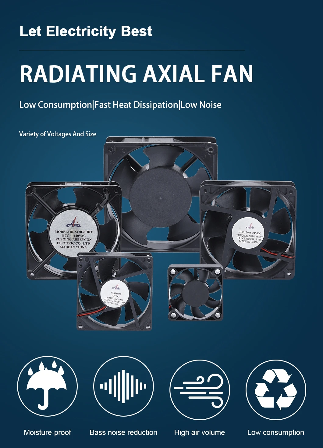 Waterproof Drum Fan, 12038, IP55, IP68, Axial - detail 4