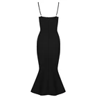Dress C2875 Brand Designer Beading Slim Strap Ruffle Women Midi Bodycon Dress Formal Dress Women