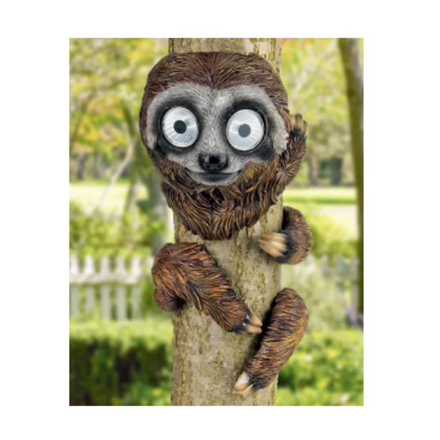 Wholesale Solar Garden Lights Folk Art Style  Resin Sloth Statue LED Decoration for Outdoor Patio Outdoor Figure