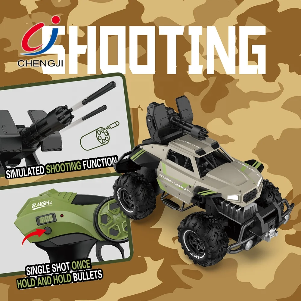 Uzaktan kumandali araba rc car toy remote control buggy 1:12 scale military toy shooting stunt rc car off road for kids