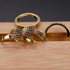 Wedding Bands Rings Best Price Colorful Zircon Micro Insert Gold Wedding Bands Rings Wholesale