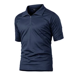 Sportswear China Manufacturer Polyester Tactical Zipper Polo Shirt Customized Logo,Mens Combat Hunting Shirts Tactical  2020