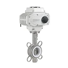 Valve Motorized Valve Stainless Steel 304 Wafer Motorized Control PTFE Butterfly Valve AC220V DN50