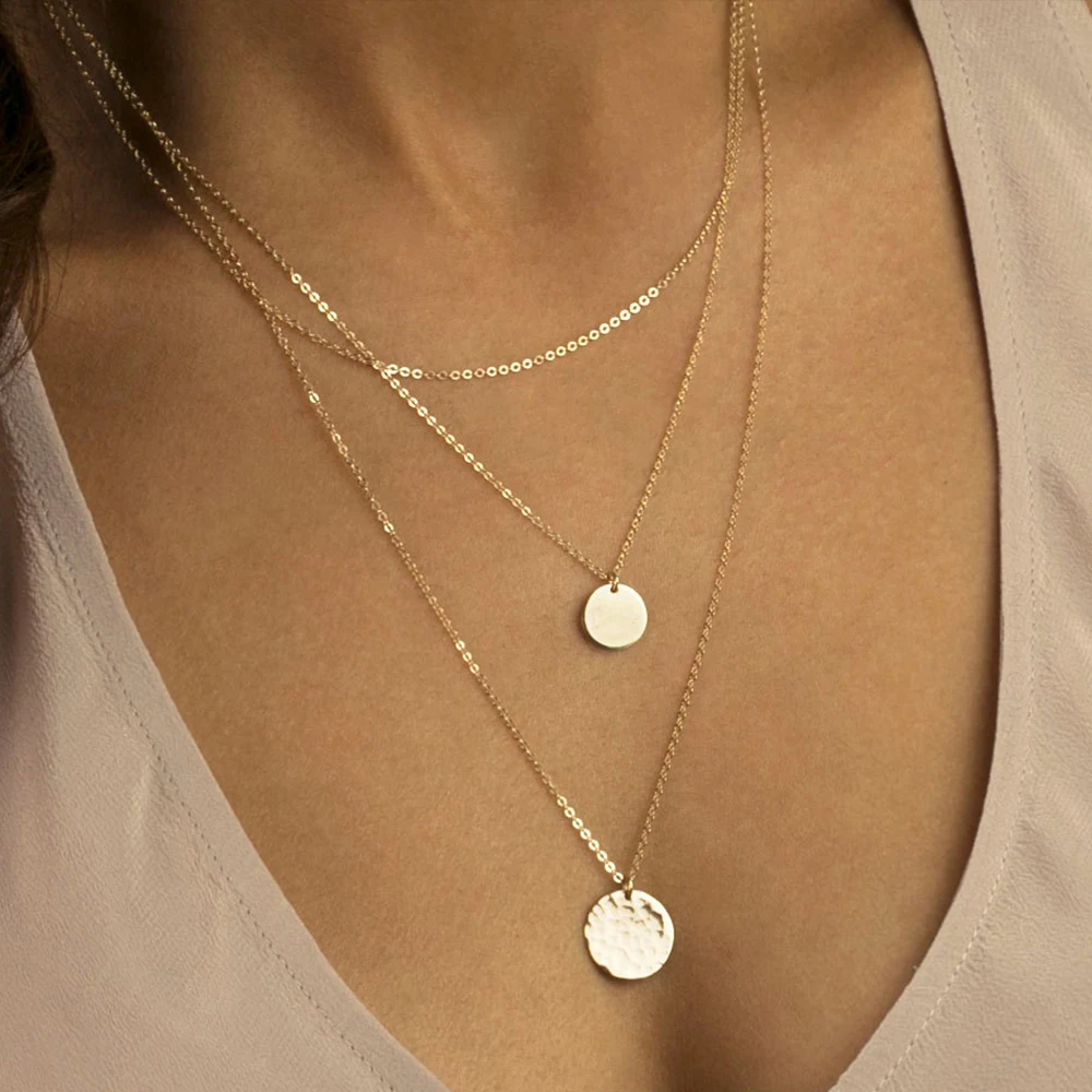 14k layered necklace set