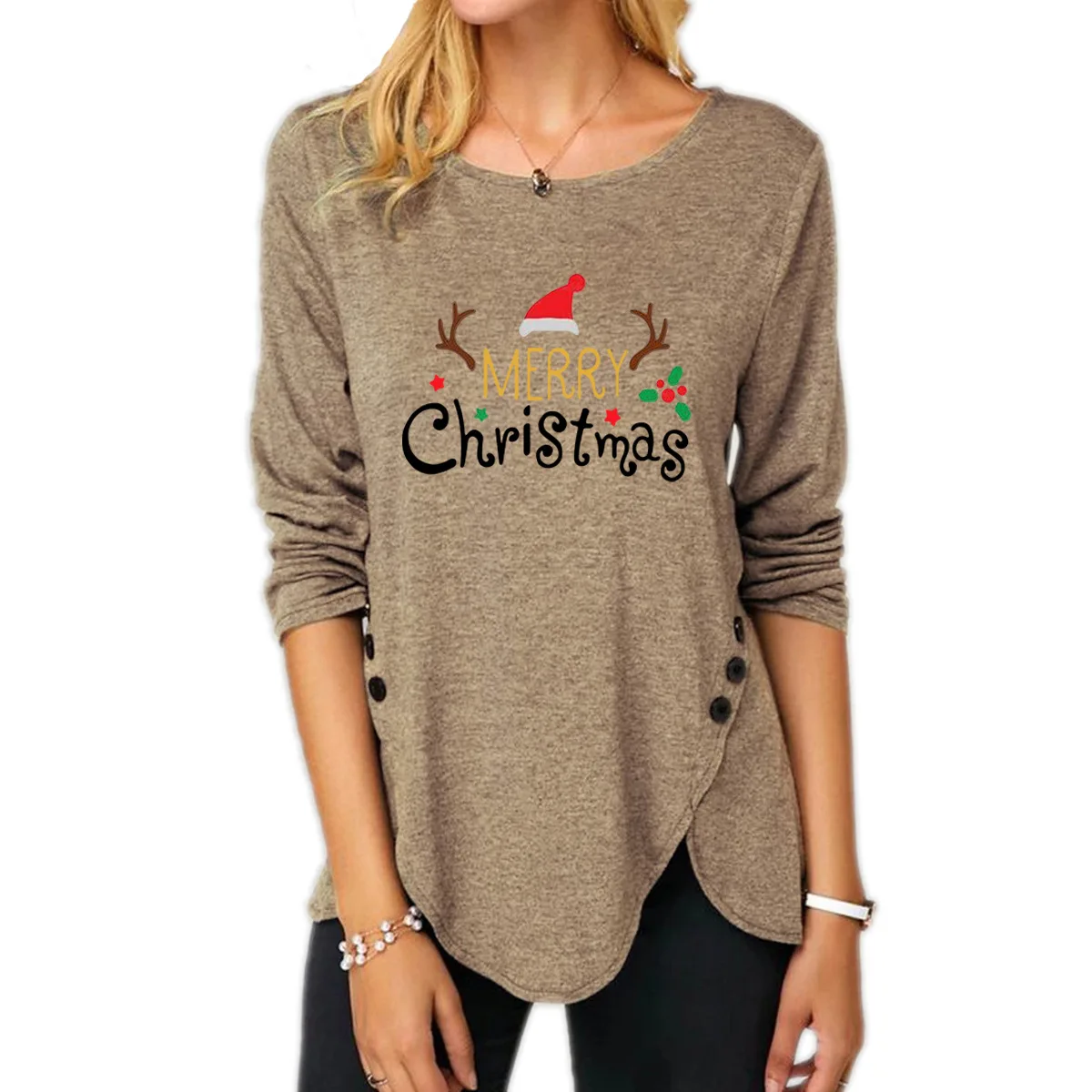 Merry Christmas Tshirts Holiday Women 
