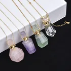 Jade Pendant Custom Multi Colors Natural Crystal Gemstone Jade Perfume Bottle Necklace Pendant