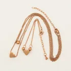Design Necklace Fashion Elegant Lady Temperament Simple Joker Design Heart Peach Necklace Bracelet 2 Sets