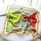 Animal Printed Scarf Animal Print Scarf High Quality Animal Printed Small Square 100 Twill Silk Scarf