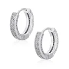 Hoops Hip-hop Earring Hoops Real Gold Electroplated Earrings With Zircon Inserts For Both Men And Women