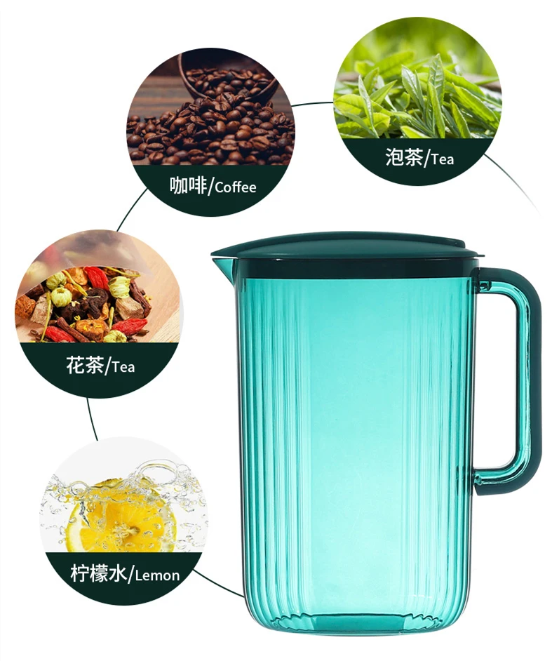 New Arrival 2000 Ml Water Kettle Filter Jug With 4 Cups Heat Resistance