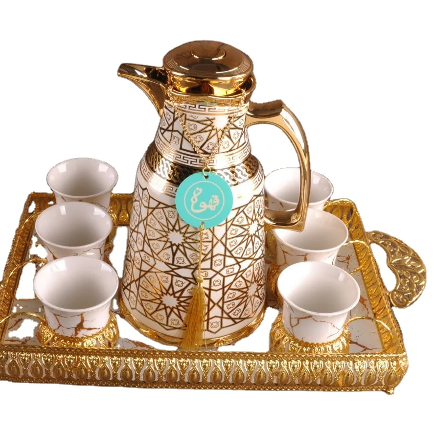 Arabic Coffee Pot 1000ML Manufacturers selling decorative vacuum flask Plastic Thermos