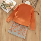 Fashion Two-Pieces Children Knitted Kids Clothing Sweater Sets Girls Baby Skirt Suits