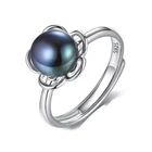 Ring 925 Sterling Silver Ready To Ship Black Pearl Ring In 925 Sterling Silver