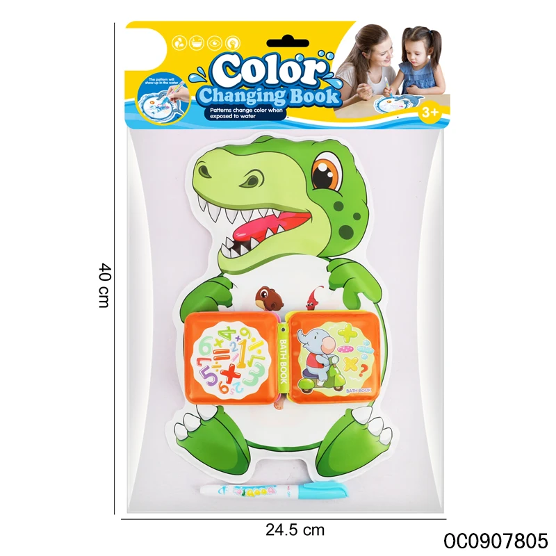 Waterproof color changing magic bath water coloring book for kids with pen