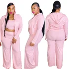 Women Hoodies Plus Size Hoodies Pants Set 2021 Solid Casual Women Hoodies Pants Set Plus Size 3 Pcs Sets