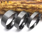 Ring Hand Band 4mm Black Ceramic Ring Cores Brushed Outside Comfort FIt Inside Hand Craft Wedding Band Ring