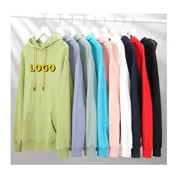 High Quality 380GSM Unisex Cropped Hoodie Custom Logo Sweatshirts Cotton Heavyweight Plain Dyed for Autumn Season Wholesale