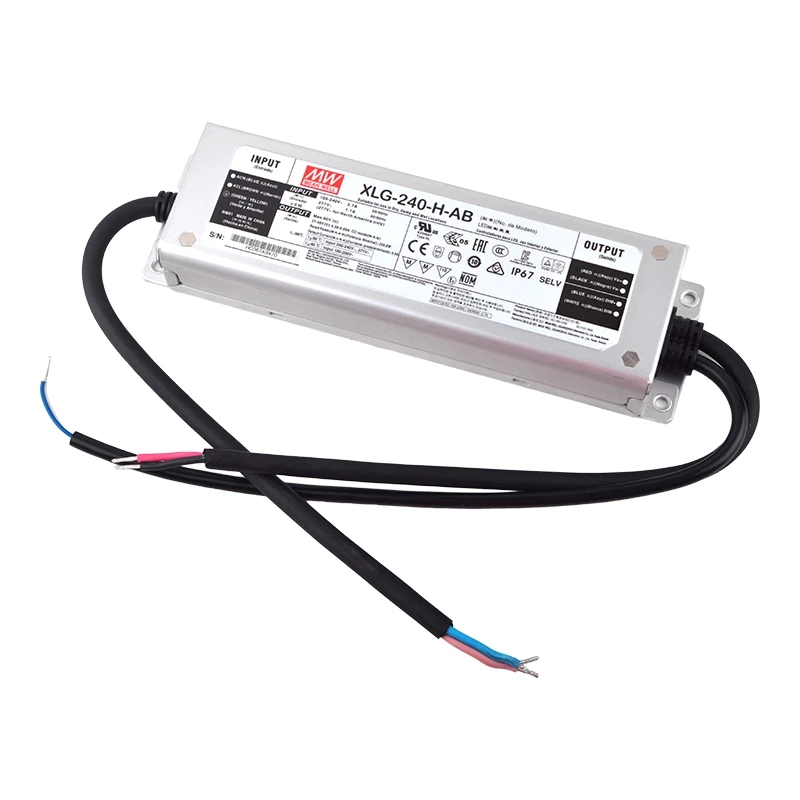 Meanwell IP67  XLG-240-H-AB 240W 4900mA 27-56V Constant Power LED Driver Switching Power Supply
