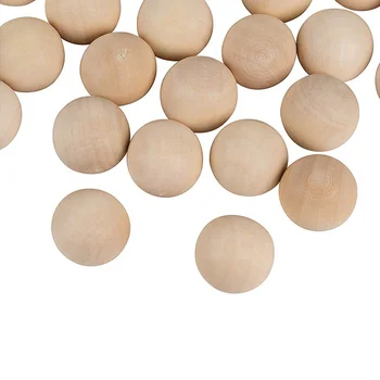 Natural Unfinished Baby Teething Beech Wooden Bracelet Beads Loose Wood Teething Beads For DIY Baby Teething Toys
