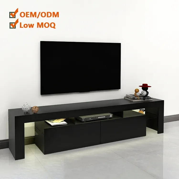 Evergreen Logo Remote Control Cabinet Living Room Furniture OEM Luxury Design Grey TV Stand Units Table