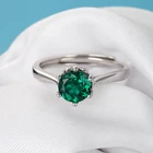 Rings Ring Wedding Vintage Round Emerald Jewelry Simple Wedding Solitaire Silver Rings For Girls