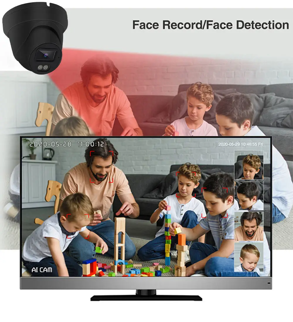 Smart Home 8 Channel IP66 POE Surveillance Camera System with 4K 8MP CCTV Security Network Camera