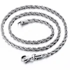 Silver Chain Fashion Jewelry Stainless Steel Metal 2mm/2.5mm/3mm/4mm/5mm Silver Color Rope Chain Necklace