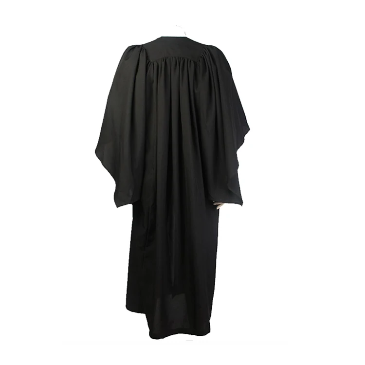 Durable polyester material for graduation ceremony gown Black polyester matte fabric academic gown construction