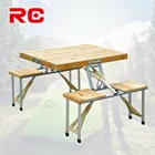 Table Seats Portable Folding Outdoor Camp Suitcase Picnic Table W/ 4 Seats