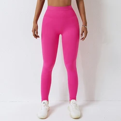 High Waisted push up booty butt lifting sexy Ribbed Seamless workout tight Scrunch Women leggins para mujer Yoga Pants Leggings