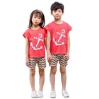 Boy's Children Cotton Pyjamas Wholesale Casual Children's Kids Boy's Summer Short Sleeve Cotton Pajamas Clothing Sets