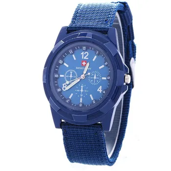 Factory wholesale nylon woven strap military watch luminous Swiss quartz fashion men's Sports Watch
