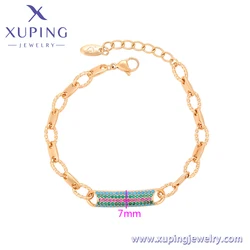 A00908488 XUPING First order Over $50 free shipping luxury hand jewelry 18K gold color Synthetic CZ 3A+ Stone cuff bracelets