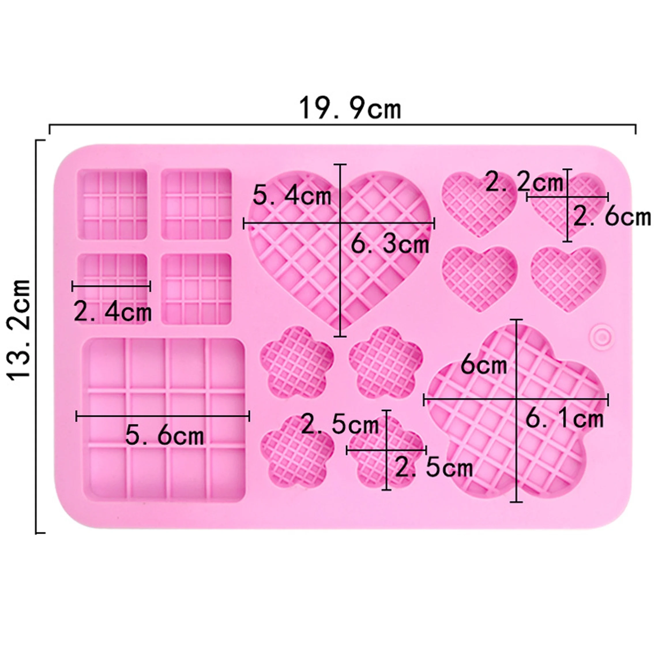 Eco Friendly Products 2024 6 Cavities Square Rectangle Heart Flower Shaped Breakable Chocolate Mold Silicone Soap Mold