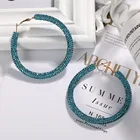 Diamond Earrings Hot Sale 2021 Luxury Big Gold Circle Shiny Rhinestone Diamond Women Hoop Earrings