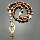 Loose Beads MU14374 Cresent Brown Round Pearl Loose Beads Eid Gift Muslim Islamic Prayer Beads Jewelry