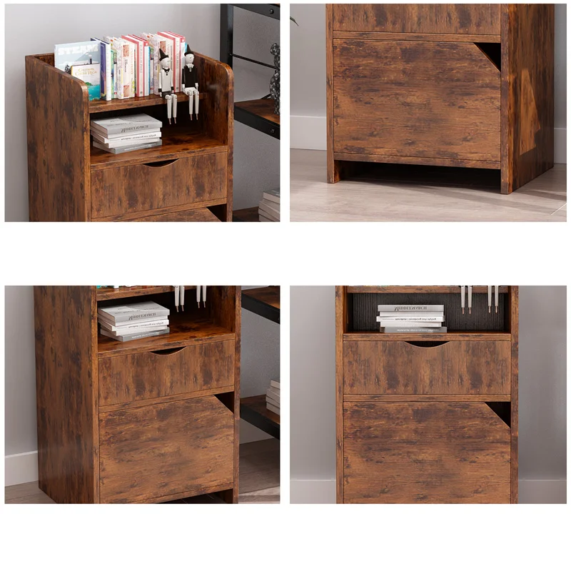 YQ FOREVER Vintage Style Beside Table Cabinet Nightstands Living Bedroom Furniture