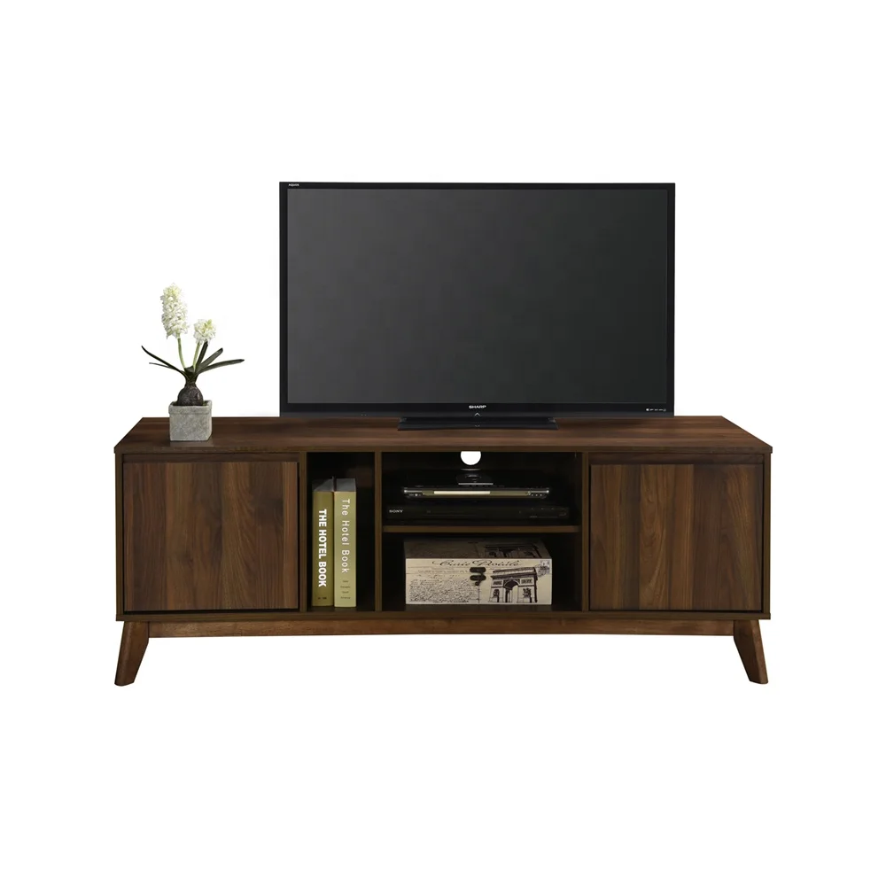 NOVA Retro Design Mid-Century Table Unit Walnut 150cm Tv Entertainment Sleek Tv Base