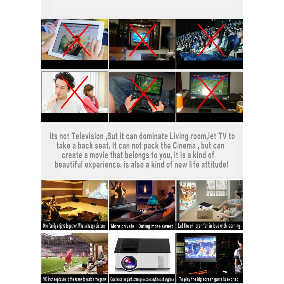 800x480 90 ANSI Lumens Original Quad Core Portable Projector 2021 with WiFi and Android OS