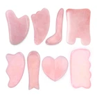 Massage Hot Selling 100% Natural Rose Quartz Massage Guasha Plate Quit Wrinkle Anti-aging Tool For Eye Facial Head