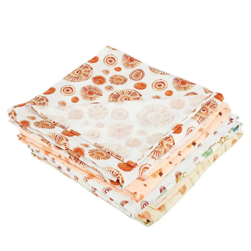 Soft Organic Cotton Wrap Newborn Muslin Receiving Blanket Breathable Baby Bamboo Cotton Gauze Blanket Baby Swaddle Blankets