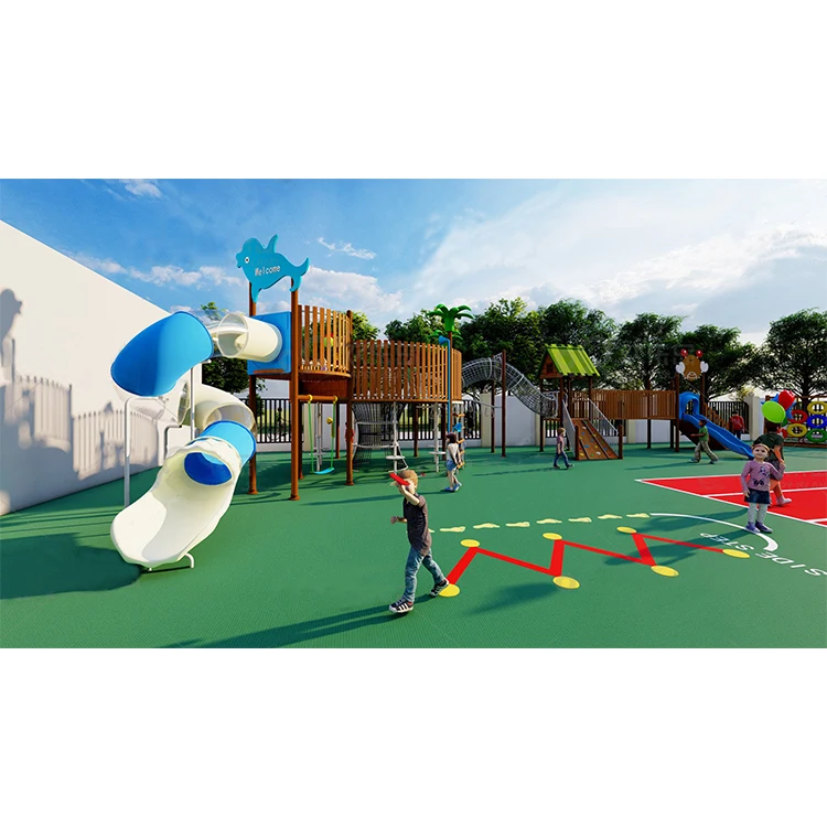 wooden commercial playground equipment