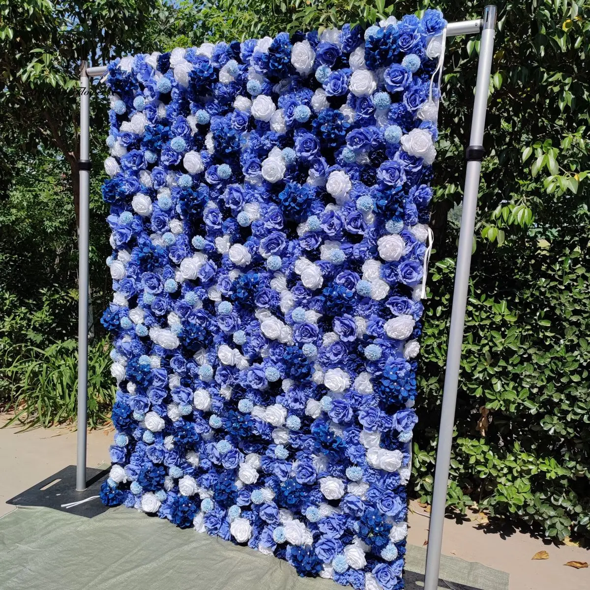 Dkb Oem Artificial Flower Wall Customized Flower Cloth Back Silk